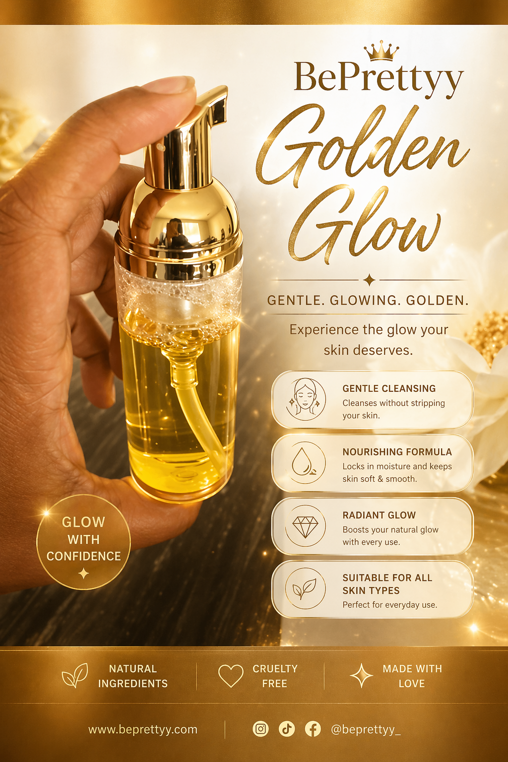 BePrettyy Golden Glow Foam